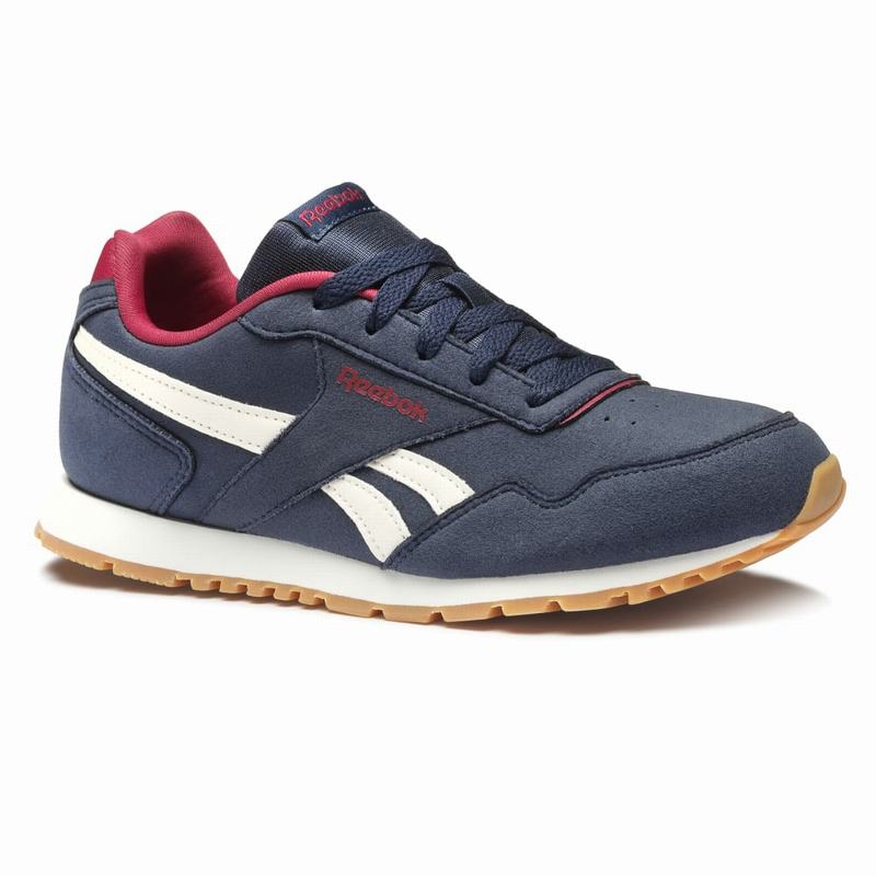 Reebok Royal Glide Suede Shoes Girls Navy/White/Red India HO3084ZA